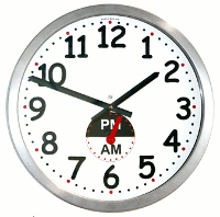 Klok met A.M. P.M. tijd